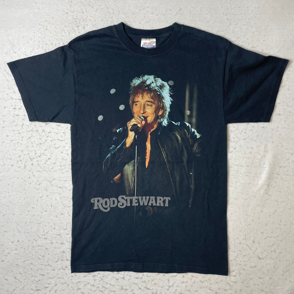 Hanes Rod Stewart Rocks His Greatest Hits 2008 Tour T Shirt Mens Small Tee Band